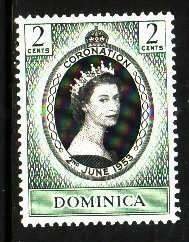 Dominica-Sc#141- id13-unused VLH QEII Coronation set-1953-any rainbow