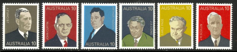 AUSTRALIA 1975 Australia Prime Ministers Set Sc 610-615 MNH