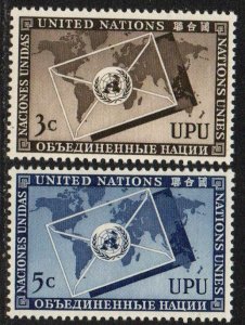 United Nations UN New York Sc #17-18 Mint Hinged