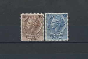 1954 Italy - Republic, Siracusana Ruota, 2 values Centered, n . 747/48, MNH **