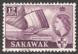 Sarawak Scott 203 - SG194, 1955 Elizabeth II 12c used