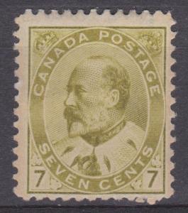 Canada 1903 KEVII 7c Olive Bistre Sc#92 Fine MLH