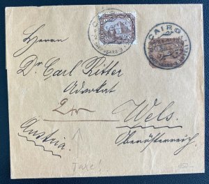 1895 Cairo Egypt Postal Stationery  Cover To Wels Austria