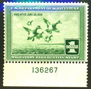 U.S. #RW4 MINT PL# SINGLE NG