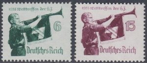 GERMANY Sc # 463-4 CPL MNH SET of 2 BUGLER of YOUTH MOVEMENT