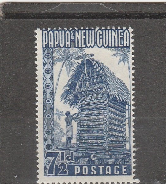 Papua New Guinea  Scott#  129  MNH  (1952 Kiriwina Yam House)