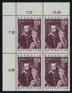 Austria 894 TL Block MNH Painting, Jacopo de Strada, Titian