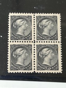 Canada #34 MINT XF NH Block of 4 -Small Queen Issue  C$300.00