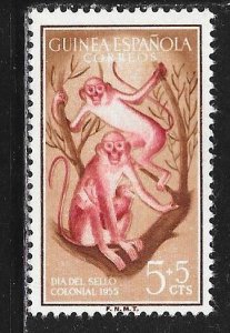 Spanish Guinea B35: 5c +  5c Red-eared Guenons, unused, NG, F-VF