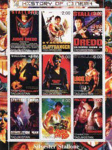 Tajikistan 2000 SYLVESTER STALLONE FILMS Sheet Perforated Mint (NH)