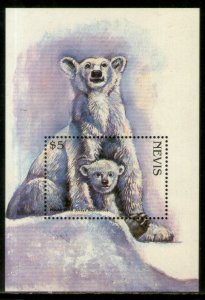 Nevis 1998 Polar Bear Endangered Species Wildlife Animals Sc 1075 M/s MNH 12993