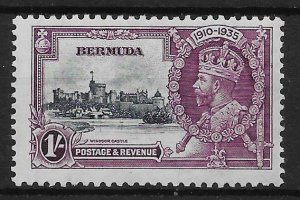 BERMUDA SG97k 1935 SILVER JUBILEE 1/= SLATE & PURPLE KITE & VERT LOG MTD MINT