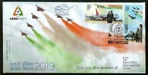 India 2019 Aero India Women in Aviation Aeroplane Transport 2v FDC