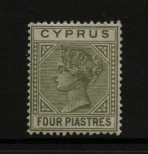 Cyprus #23ac Very Fine Mint Original Gum Lightly Hinged Deep Olive Green Die A