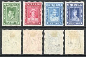 Newfoundland SG268/71 1938 set M/M Cat 18 pounds