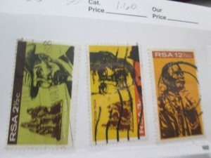 South Africa #348-50 used set  2023 SCV = $1.60