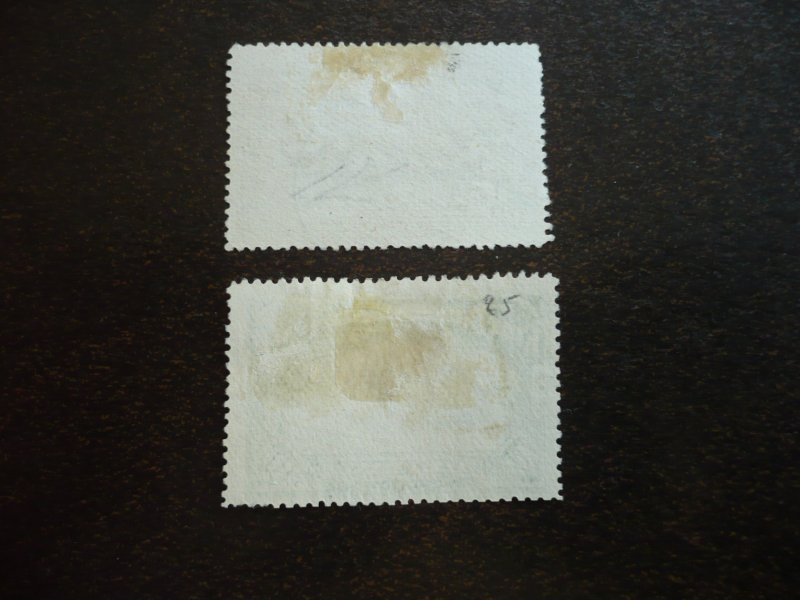 Stamps - Belgian Congo - Scott# 28, 30c - Used Part Set of 2 Stamps