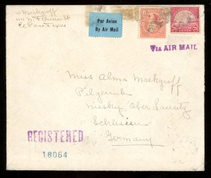 1930 U. S. Scott #641 and 567 Used on Cover, El Paso TX to Schlesien Germany