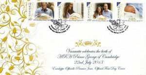 *FREE SHIP Vanuatu 2013 Royal Baby Prince (stamp FDC)