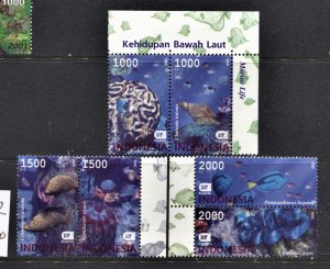 STAMP STATION PERTH Indonesia #1992-1994 Set of 3 Pairs with Labels Issue MNH -