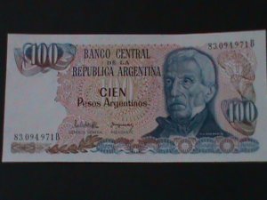 ​ARGENTINA-1983 CENTRAL BANK-BLUE $100 PESOSUN-CIRCULATED-VERY FINE