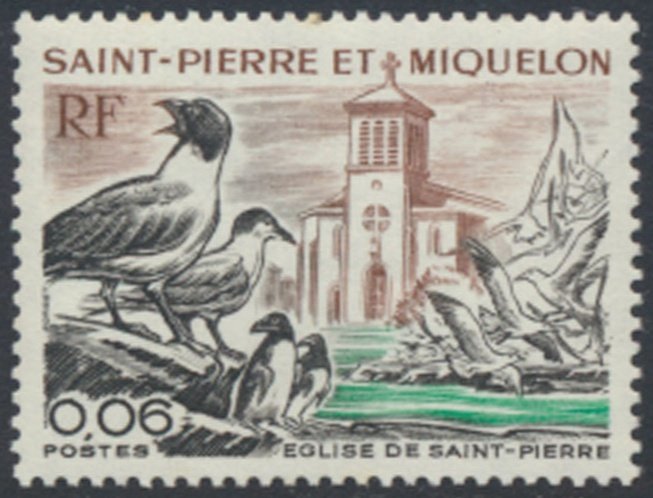 Saint Pierre &Miquelon  SG 531  Sc# 436  MNH Birds  Churches see details  / s...