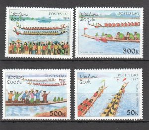 B0857 1997 Laos Olympic Games Canoe Racing Sport Set Mnh