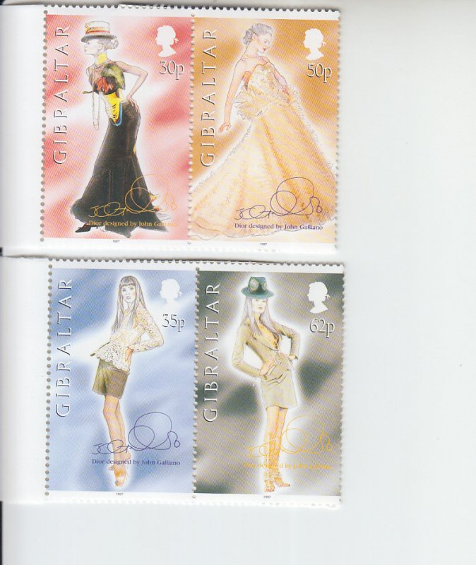 1997 Gibraltar Dior Fashions by John Galliano (Scott 735-38) MNH