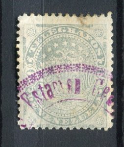 VENEZUELA; Early 1900s classic TELEGRAFOS issue fine used 50c. value