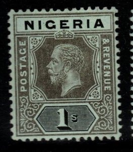 NIGERIA SG8d 1917 1/= BLACK/BLUE-GREEN(PALE OLIVE BACK) MTD MINT