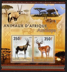 DJIBUTI - 2013 - Animals of Africa,  Antelopes - Perf 2v Sheet-Mint Never Hinged