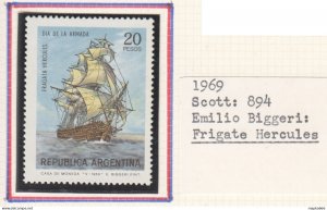 Arg044_1 1969 Argentina Transport Ships Frigate Hercules 1St Michel #1020 Mnh