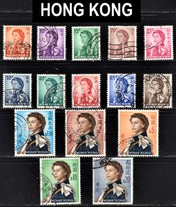 Hong Kong Scott 203-17  complete set  F to VF used.