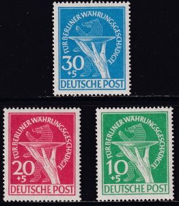 German Occupation Berlin Sc# 9NB1 / 9NB3 Plate & Bear 1949 set MNH CV $230.00