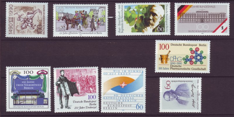 J24370 JLstamps 1990 germany berlin year set mnh #9n584-92