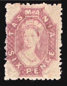 MOMEN: TASMANIA SG #67 P10 1864-9 MINT OG H £850 LOT #67016*