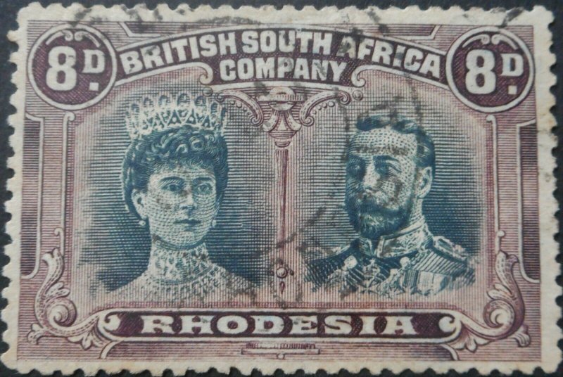 Rhodesia Double Head Eight Pence SG 148 used