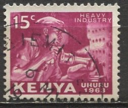 Kenya; 1963: Sc. # 3: O/Used Single Stamp