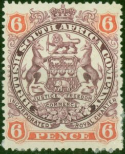 Rhodesia 1897 6d Dull Purple & Pink SG71 Fine MM