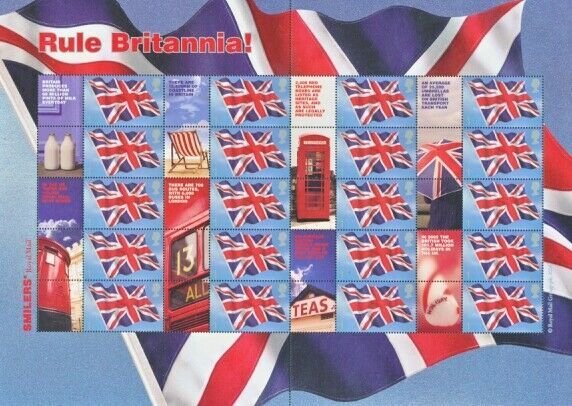 2004 RULE BRITTANIA SMILER SHEET - LS20 - UNMOUNTED MINT - POST BOX / UNION JACK