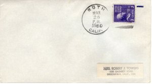 CALIFORNIA TOWN CANCEL,  RUTH, CA  1960  FDC11475