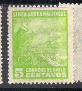 Chile 1920s-30s Airmail Early Issue Fine Mint Hinged Shade 5c. NW-13408