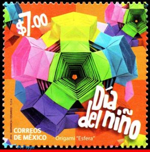 2869 MEXICO 2014 CHILDREN'S DAY, ORIGAMI SPHERE, ART, MNH