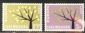 Luxembourg Scott 386-387 MH* 1962 EUROPA set