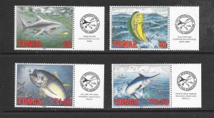 FISH - TONGA #860-3 (TABS) MNH