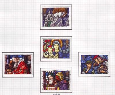 Great Britain Sc 1468-72 1992 Christmas stamps used