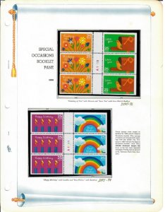 2396a & 2399a Special Occasions Mint booklet panes in mount on White Ace Albu...