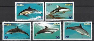 CUBA Sc# 4425-4429 MARINE MAMMALS fish life Cpl set of 5  2004  MNH mint