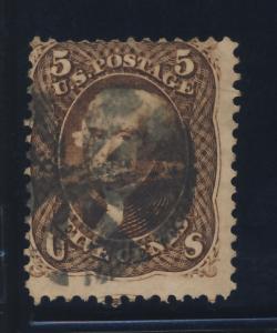 76a Jefferson black brown with fancy cancel  cat.$350.00