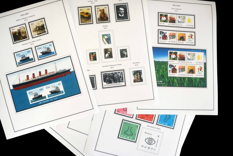 COLOR PRINTED IRELAND 2011-2020 STAMP ALBUM PAGES (60 illustrated pages)